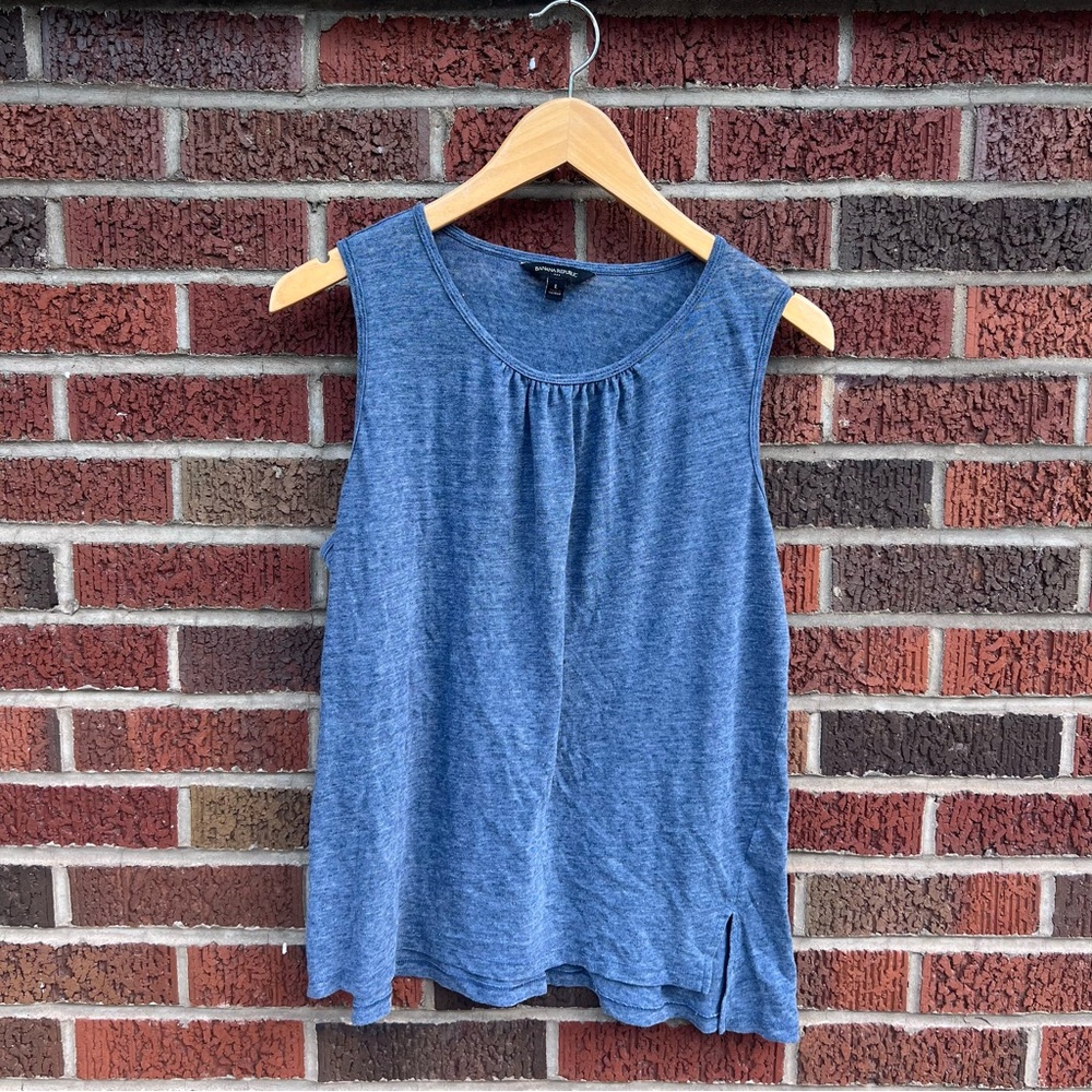 Banana Republic Dusty Blue Marled Sleeveless Tank Top